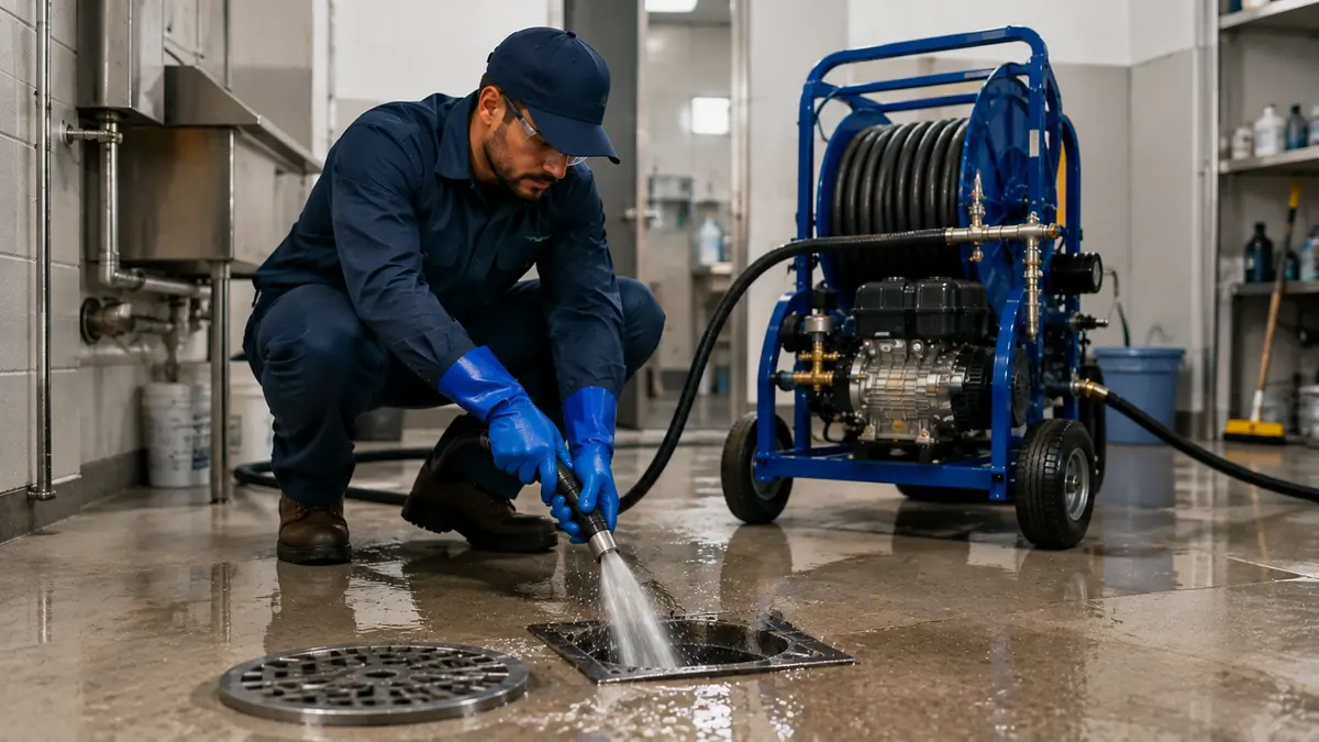 Floor Drain Hydro Jet Cleaning in Mecca