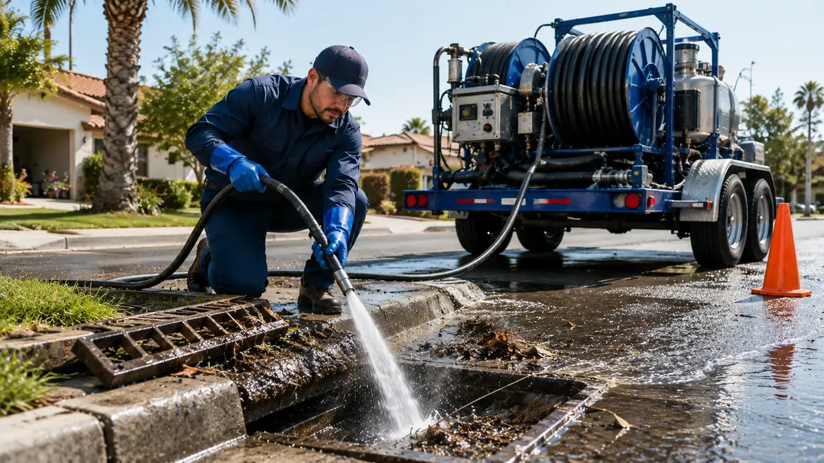 Storm Drain Hydro Jet Cleaning in Mecca